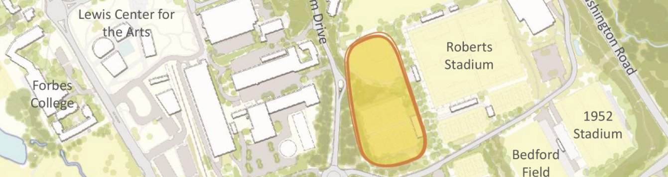 Campus map showing proposed site